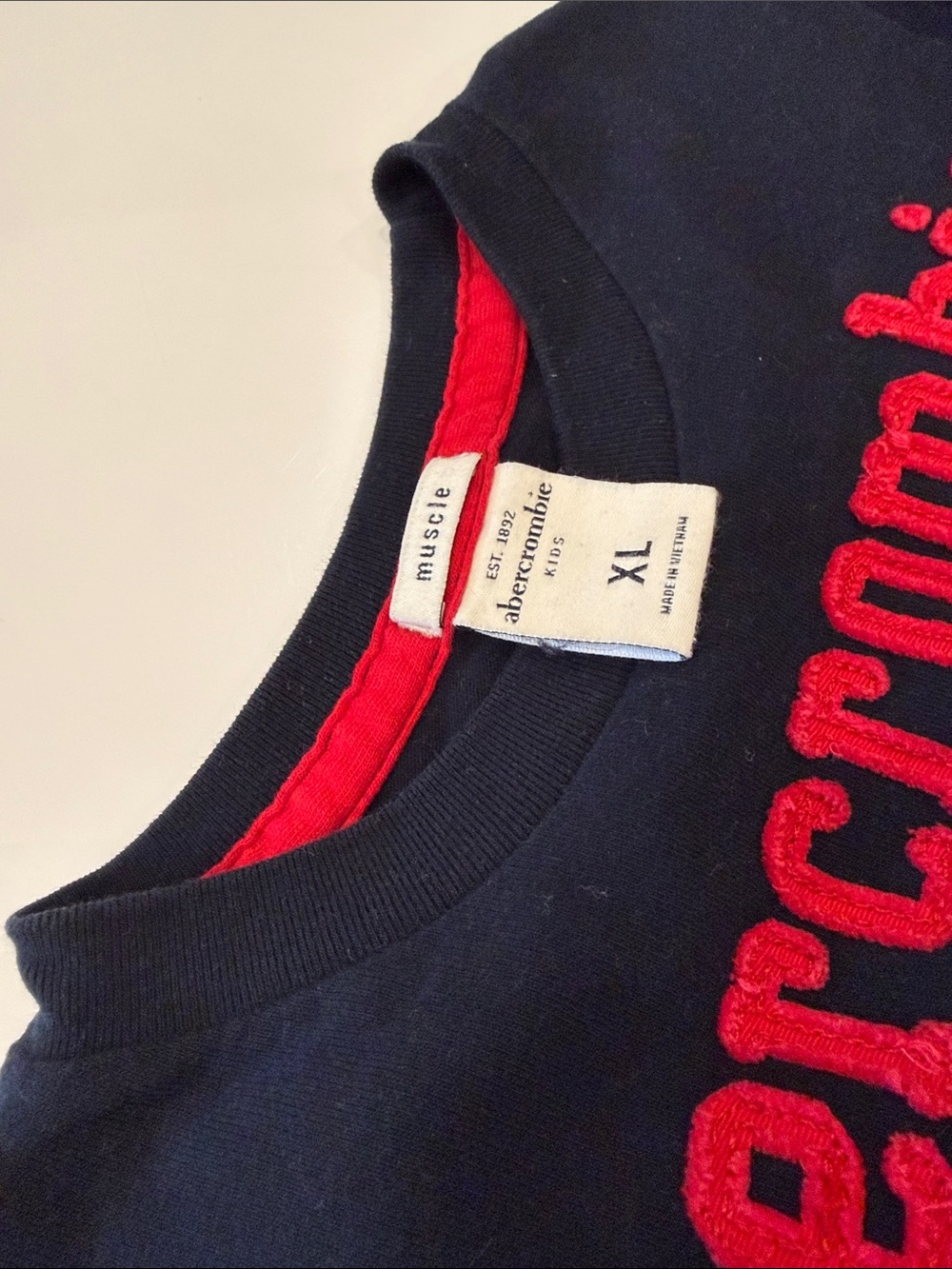 abercrombie kids Navy Long Sleeve Tee with Red Logo - Picture 10 of 13